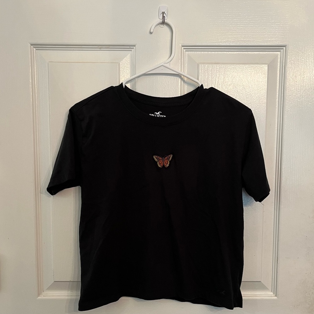Hollister Black Butterfly Baby Tee